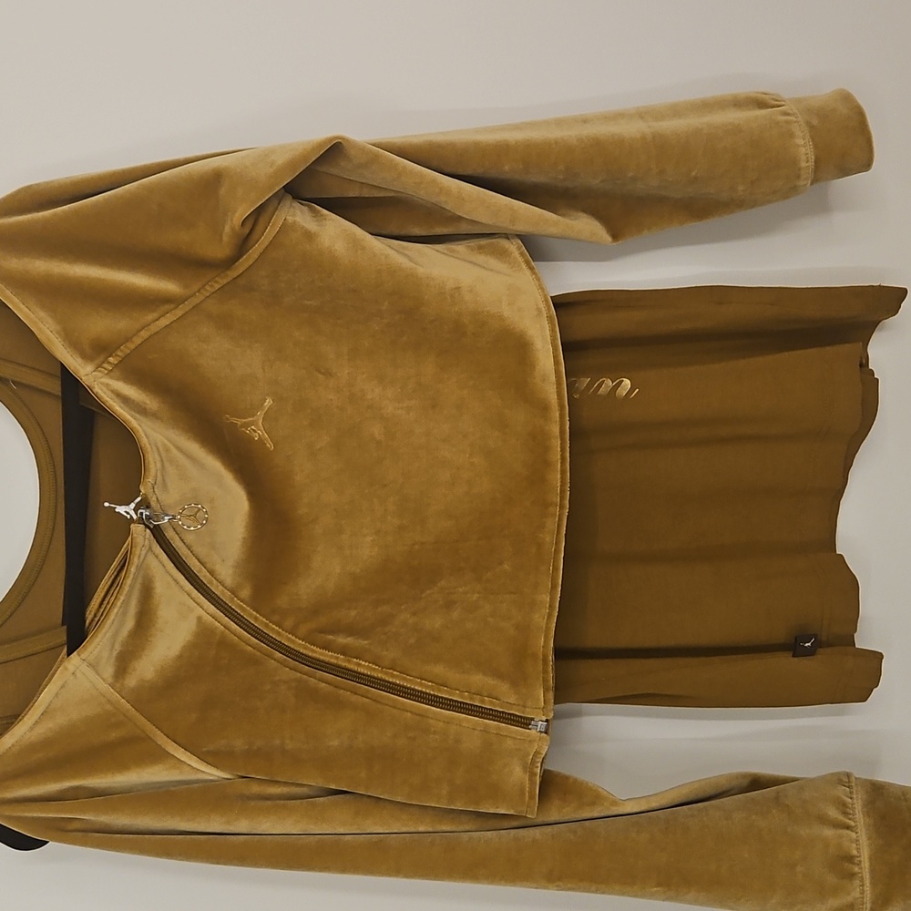 Air Jordan Womans Velour Crop Jacket and Tank Top